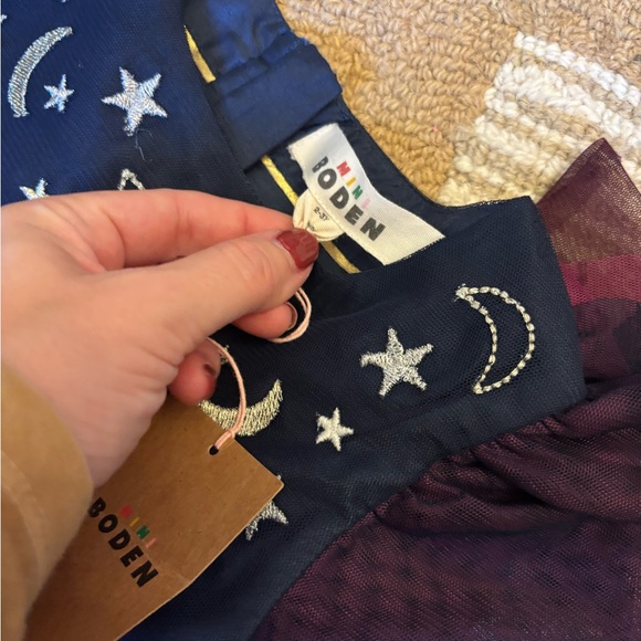Mini Boden Purple and Black Starry Dress - Picture 4 of 7